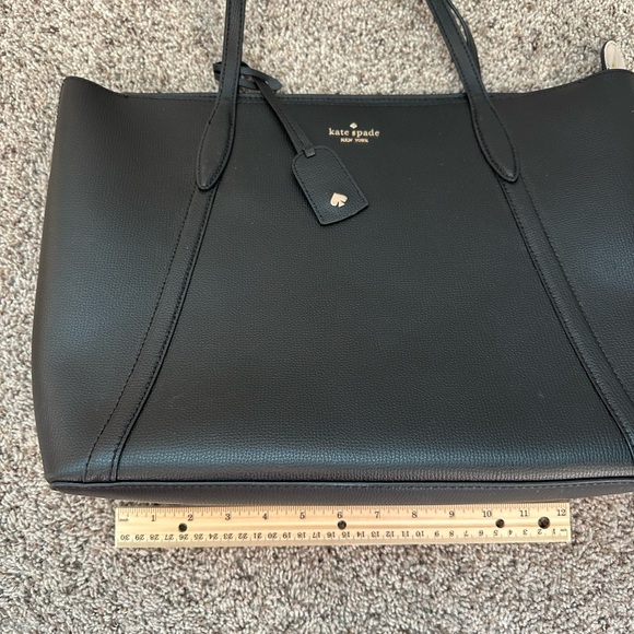 Kate Spade Black Structured Tote with Double Handles - Picture 2 of 7